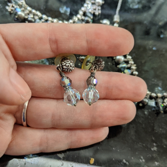 Brighton Multi Blue Crystal, Pearl, & Silver Set - Picture 3 of 13